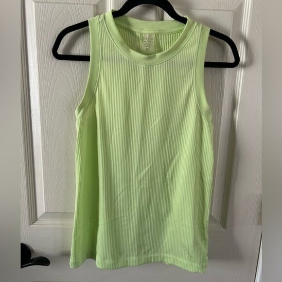 Calia by Carrie Underwood Neon Green Ribbed Tank Top Sz Medium READ - Picture 2 of 13